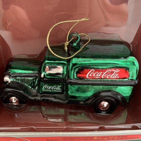 3 Coca-Cola Hand Blown Glass Ornaments Delivery Truck Cooler & Coke Glass Boxes - Picture 6 of 9